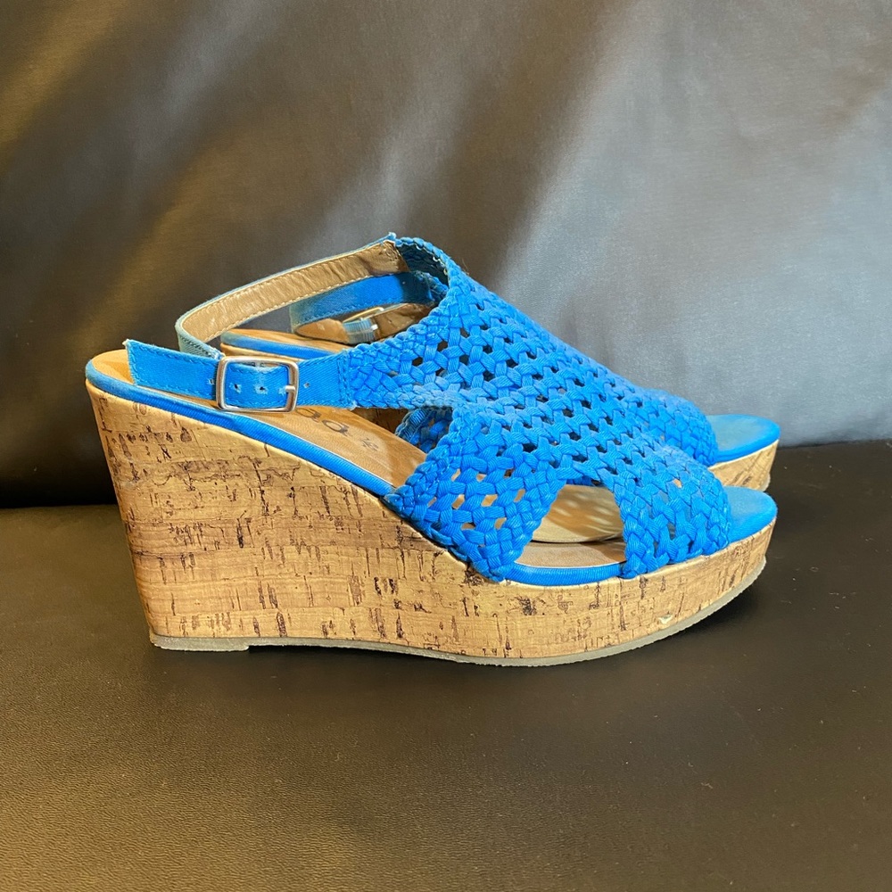 MUDD Blue Wedge Sandals